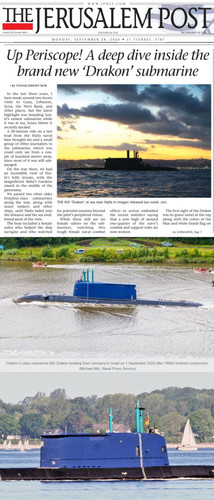 The INS Drakon is the Israeli Navy's sixth and final Dolphin II class attack submarine.1