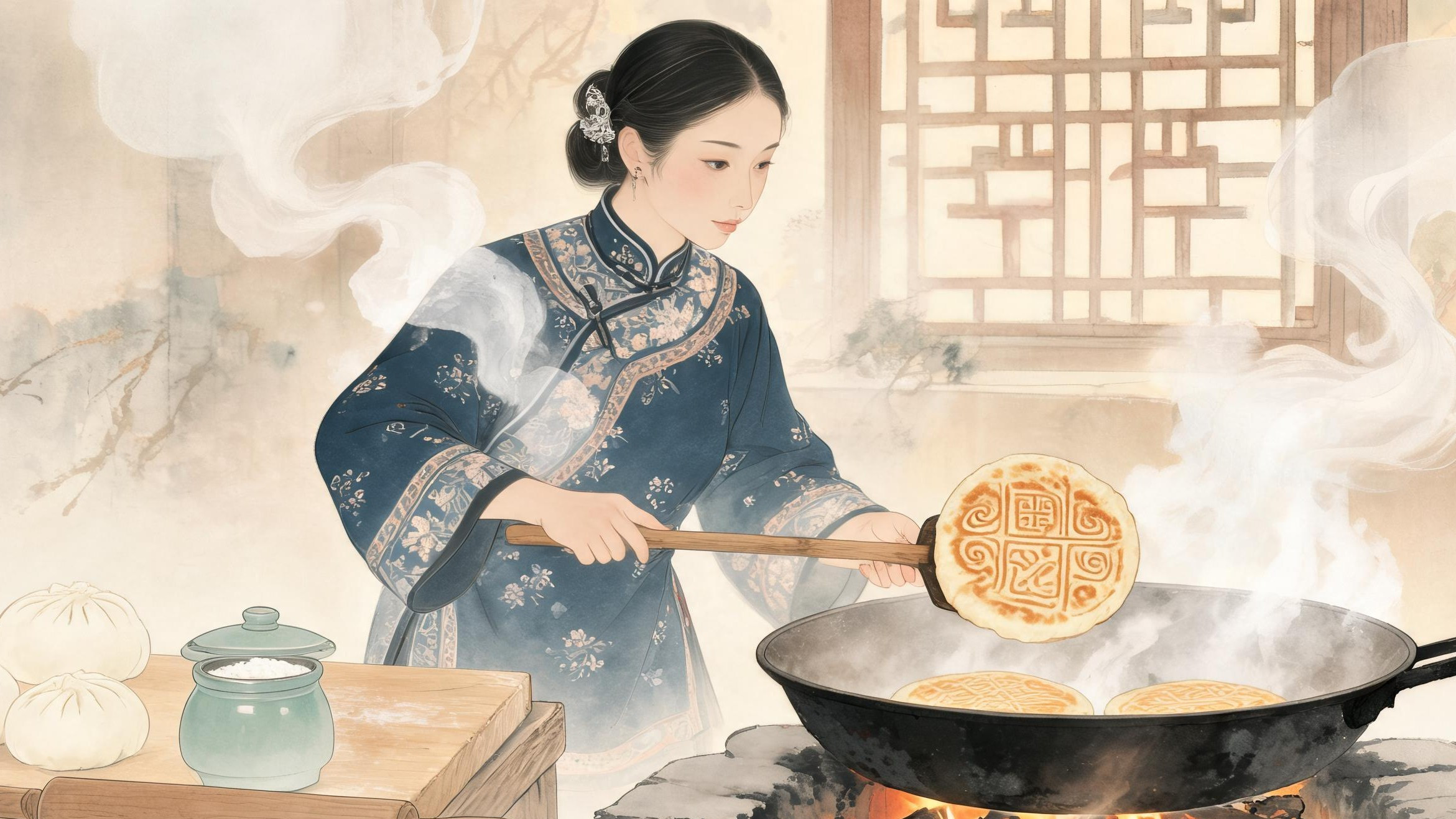 锡伯大饼·烙制工艺