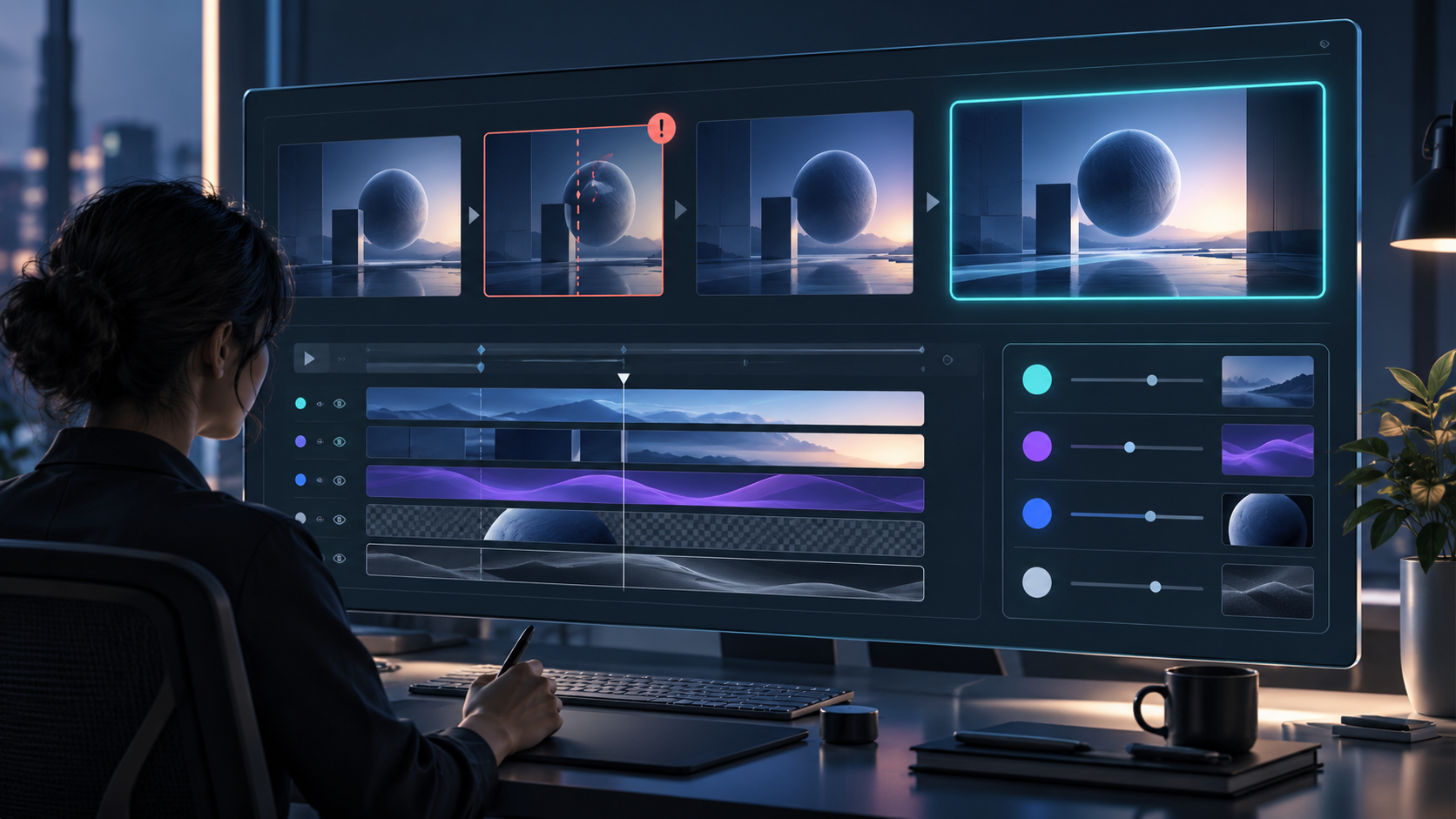 Visual quality review of a motion graphics video