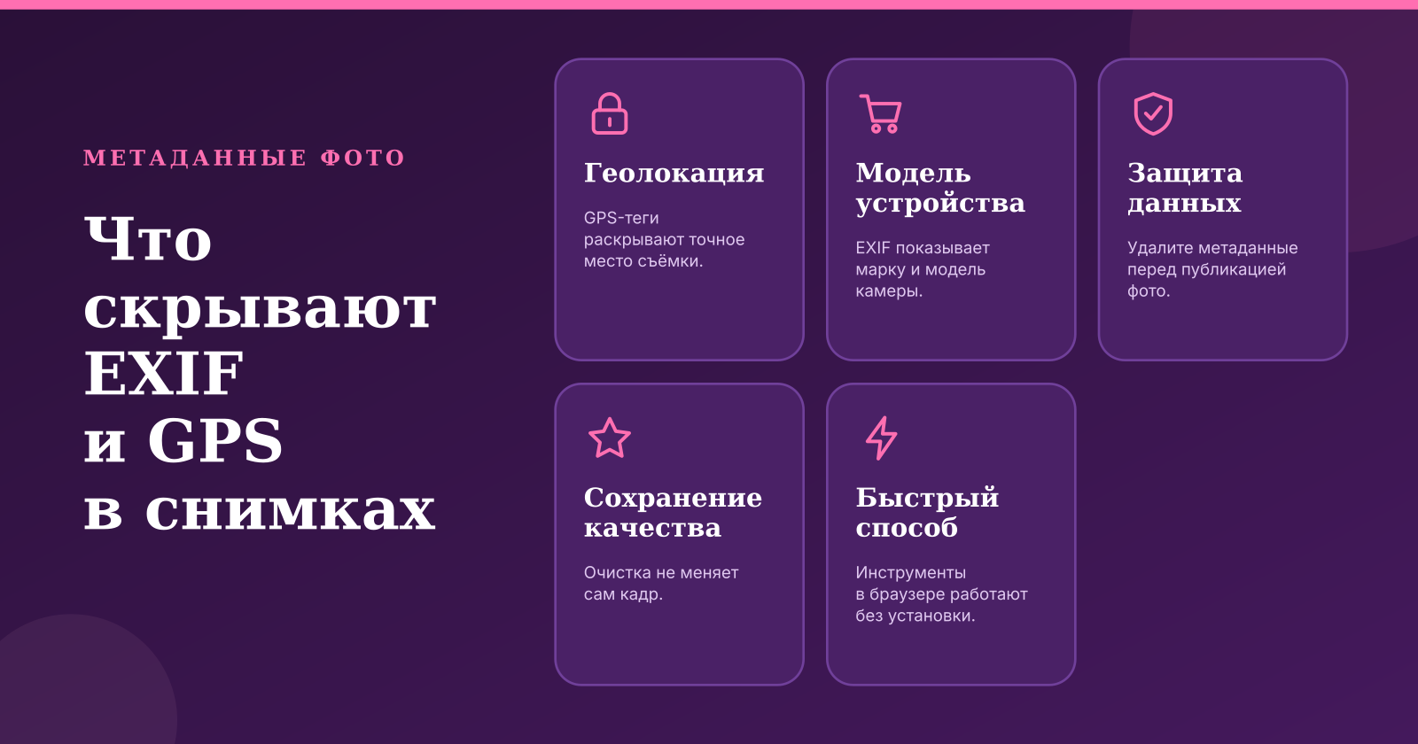 Как удалить метаданные с фото: EXIF и геолокация на всех устройствах