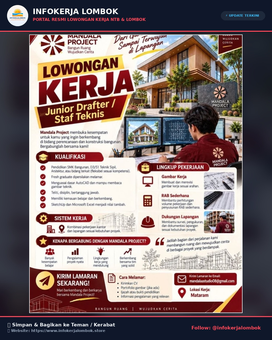 Lowongan Kerja Lowongan Kerja Mandala Project (Tim Operasional) - Mataram