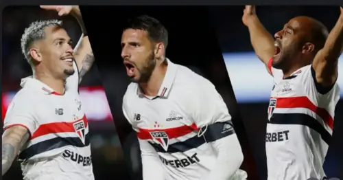 Lucas, Luciano e Calleri podem voltar a formar trio titular após sete meses