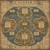 A map of the four continents