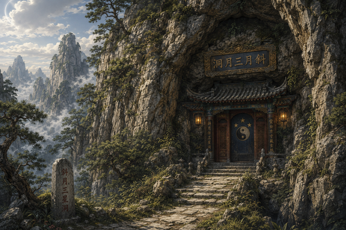 The Cave of the Slanting Moon and Three Stars.png
