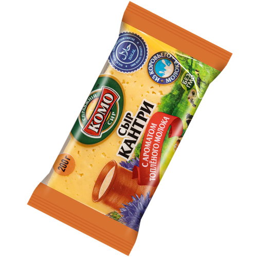 4820039804853 198966 СЫР КОМО КАНТРИ СО ВКУСОМ ТОПЛЕНОГО МОЛОКА 50% 200ГР В У.2