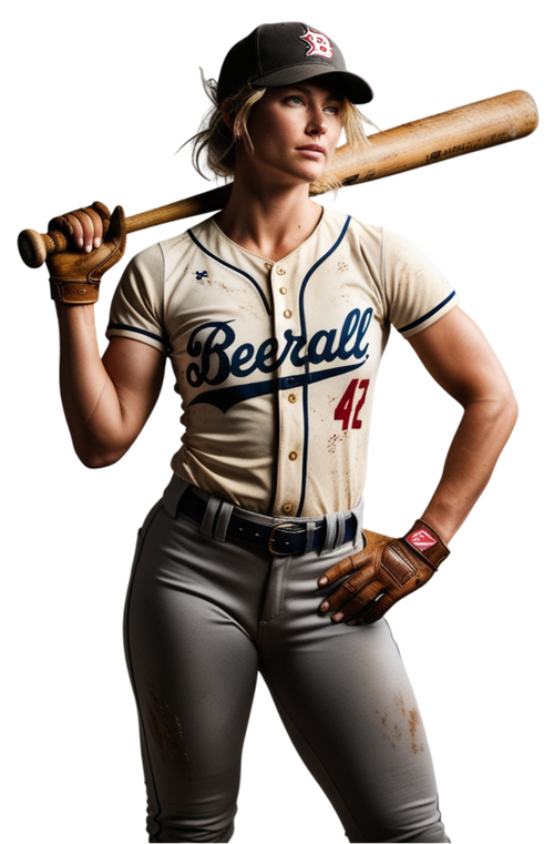 Leonardo Phoenix A confident female baseball player with a str 0