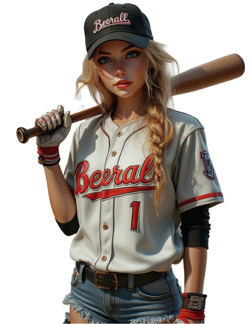 Andrea Brede Lotz A confident female baseball player stands with a b 16b45ecb 3a59 49f8 9a32 e66bb08