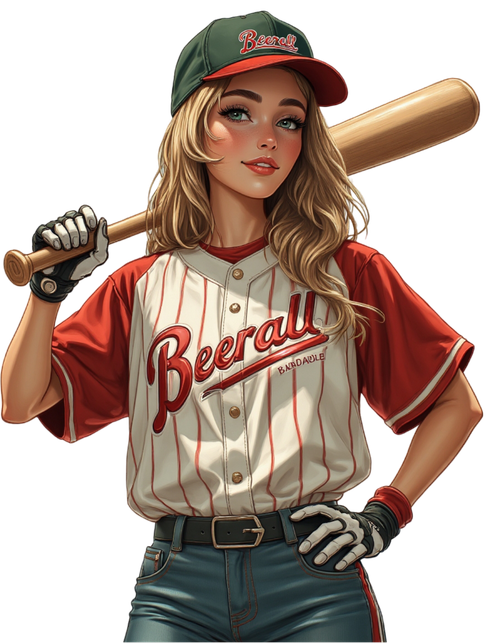 Andrea Brede Lotz A confident female baseball player stands with a b 6420aaef 84af 47c6 9629 20d74ed