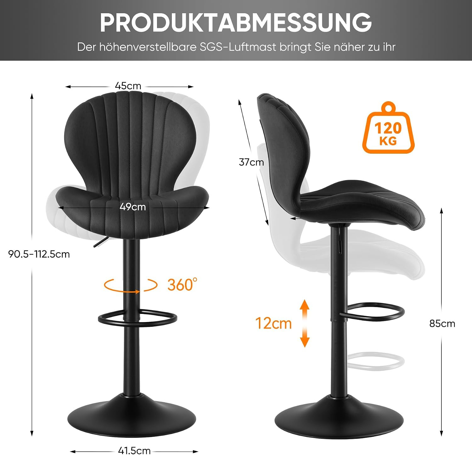 Tabourets bar design coquille
