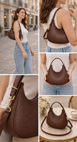 Stylish Brown Crescent Shoulder Bag with Gold Tone Hardware.png