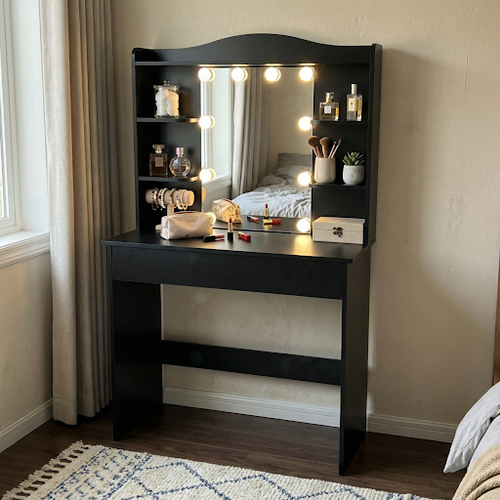 Bright and Practical Dressing Table with Mirror and Lights.png