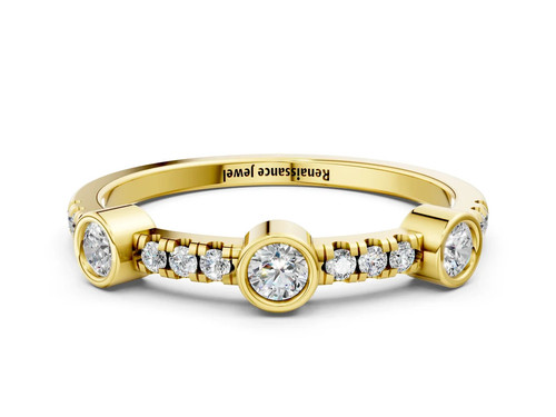 Yellow Gold Bezel Set Round Diamond Pave Band.jpg