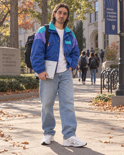 Estudiante retro en campus otoñal.png
