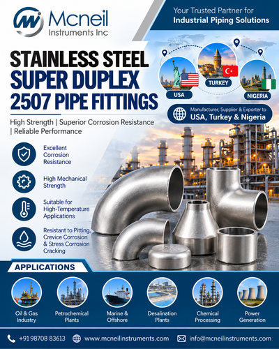 Super Duplex 2507 Pipe Fittings Supplier & Exporter to USA, Turkey & Nigeria.2