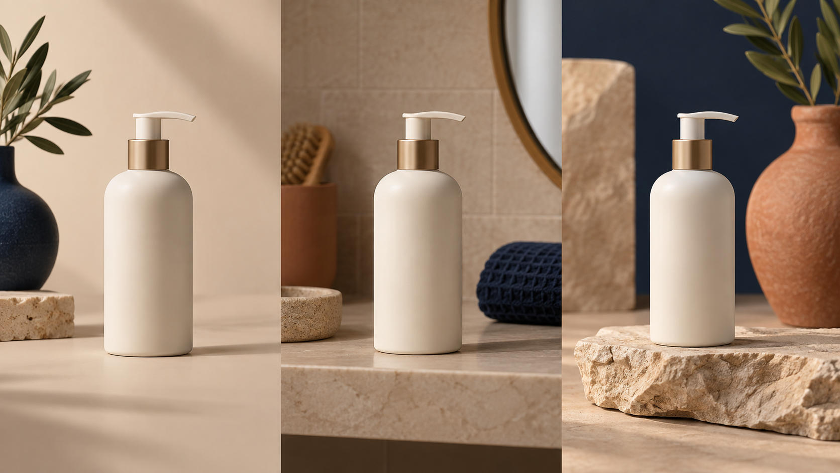 One product presented consistently across three ecommerce contexts