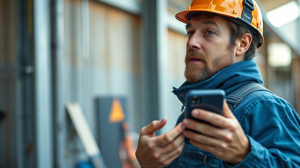 A tradesperson sees a call answered automatically by an AI voice agent