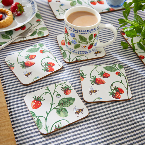 Ulster Weavers Strawberry Patch Coasters 4 Pack Green sn2.jpg