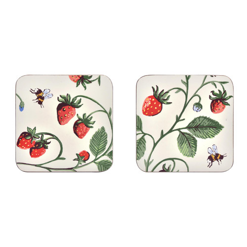 Ulster Weavers Strawberry Patch Coasters 4 Pack Green sn1.jpg