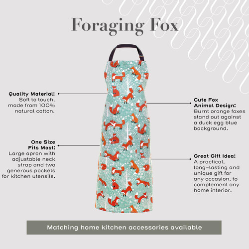 Ulster Weavers Foraging Fox Apron Cotton Blue sn4.jpg