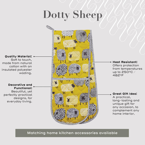 Ulster Weavers Dotty Sheep Double Oven Glove Yellow sn3.jpg
