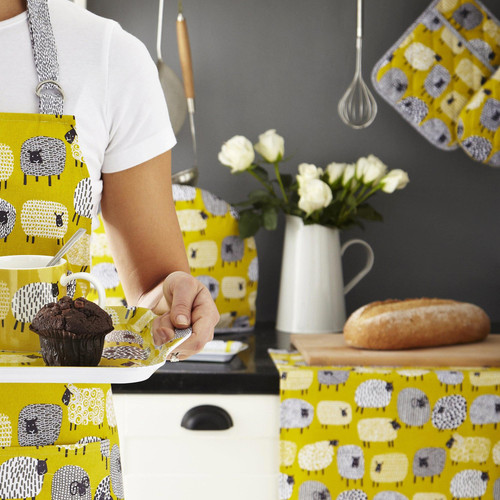 Ulster Weavers Dotty Sheep Double Oven Glove Yellow sn2.jpg