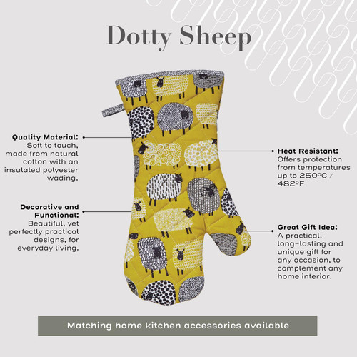 Ulster Weavers Dotty Sheep Gauntlet Oven Glove Yellow sn2.jpg