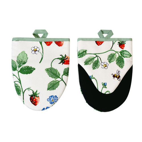 Ulster Weavers Strawberry Patch Microwave Mitts Pair Green sn1.jpg