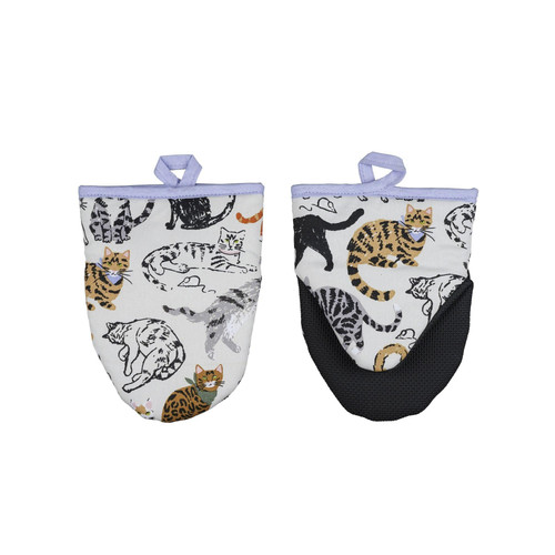 Ulster Weavers Feline Friends Microwave Mitts Pair Grey sn1.jpg