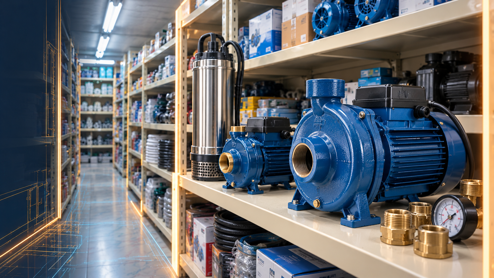Water Pumps, Submersible Motors & Pressure Gauges