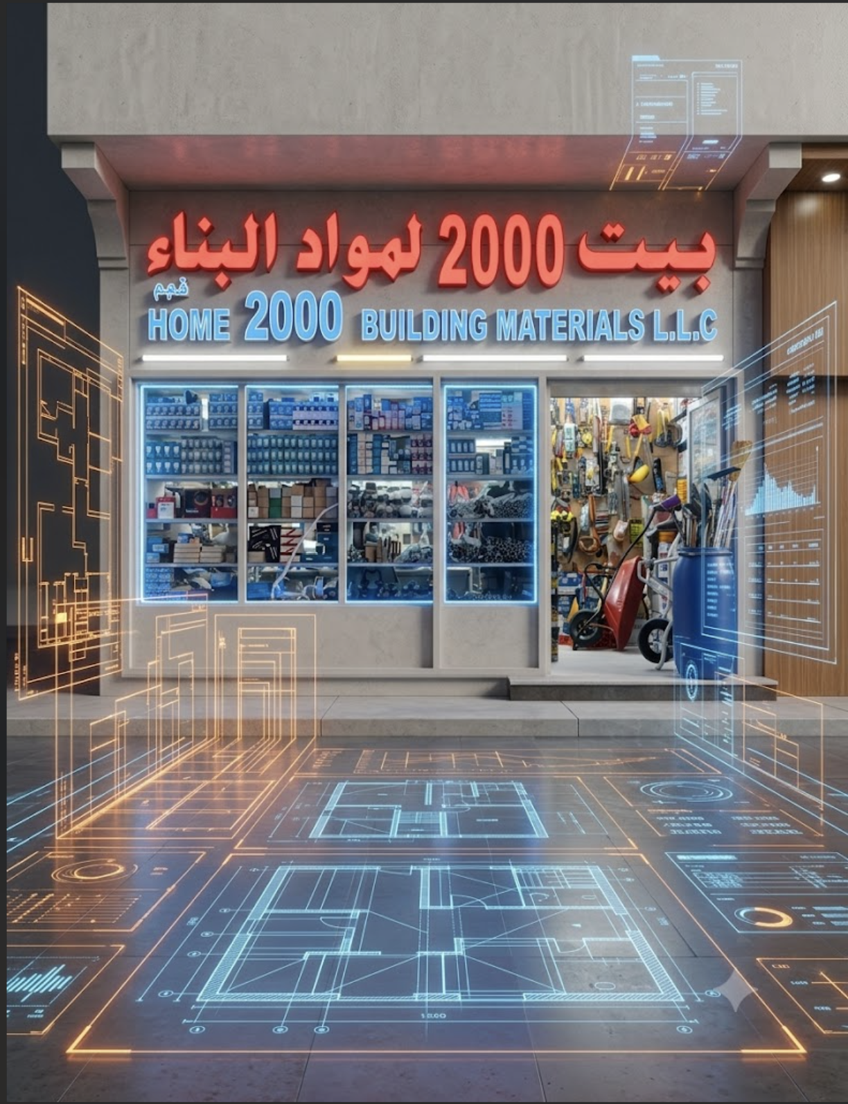 home 2000 building materials llc storefront in Sweihan, Abu Dhabi