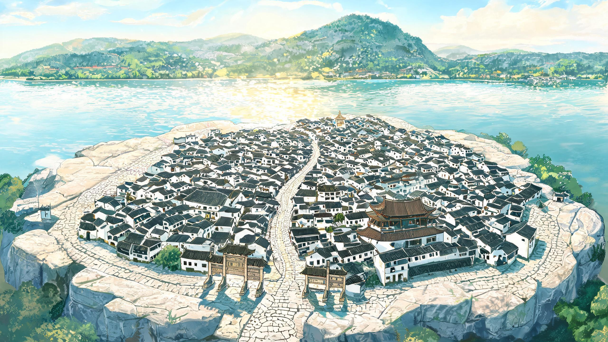 石屏古城鸟瞰