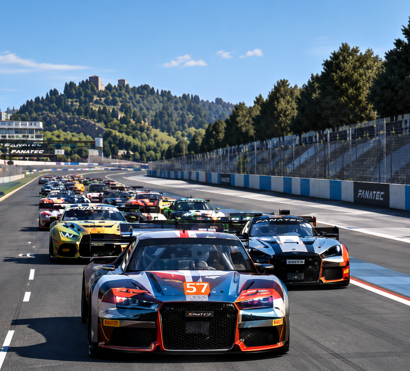 GT cars racing on track