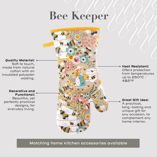 Ulster Weavers Bee Keeper Gauntlet Oven Glove Natural sn3.jpg