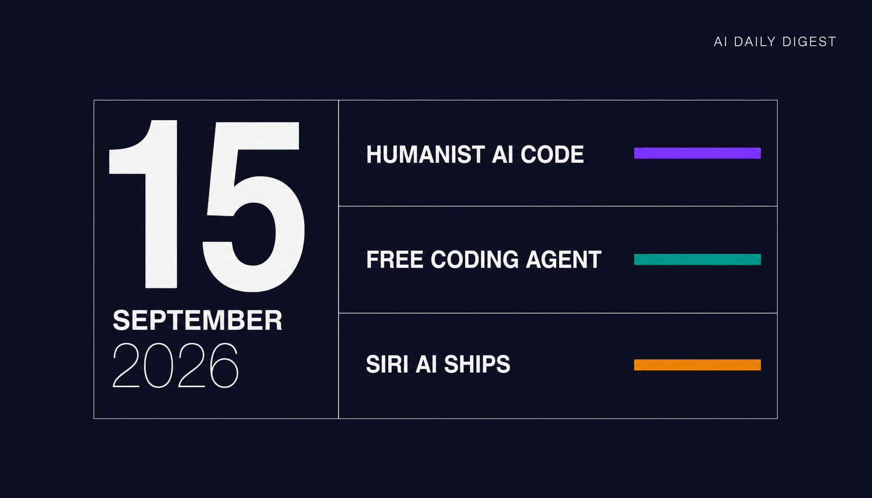 AI Daily Digest — Sept 15, 2026: Microsoft's Humanist AI Code, a Free Coding Agent, and a $5B Chinese Raise