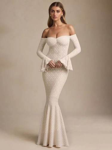 Celeste Off Shoulder Trumpet Sleeve Maxi Dress Behance.jpg