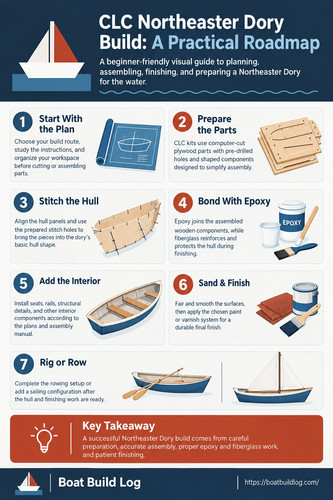 Planning a CLC Northeaster Dory Build? Boat Build Log is a USA-based website that shares boat building progress and project notes for hobbyists and makers. Visitors can follow each stage of the process, learn from real build experiences, and get inspiration for their own projects. Boat Build Log keeps boat building simple and approachable! https://boatbuildlog.com/