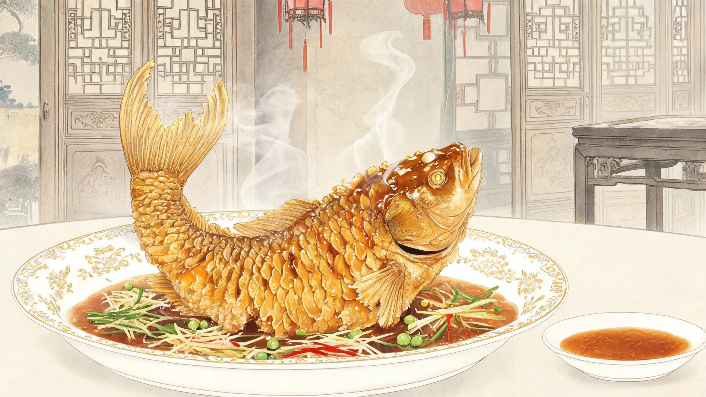 罾蹦鲤鱼