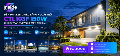 Den Pha Led Chieu Sang Ngoai Troi CTL103F 150W LED225 WW NW CW 220 240V 22500lm (1)
