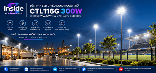Den Pha Led Chieu Sang Ngoai Troi CTL116G 300W LED450 WW NW CW 220 240V 45000lm (1).2