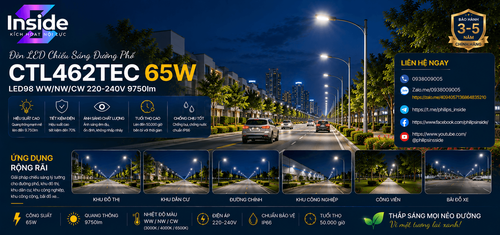 Den Led Chieu Sang Duong Pho CTL462TEC 65W LED98 WW NW CW 220 240V 9750lm (2)