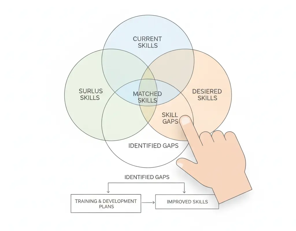 Diagram illustrating a skill gap analysis framework