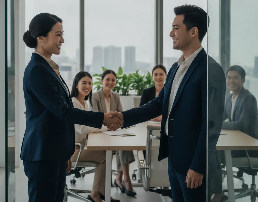 New manager introducing themselves to a team with confidence