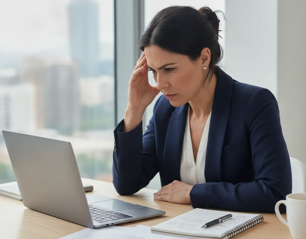 New manager contemplating challenges at their desk