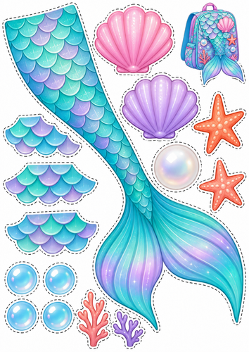 cartela de adesivos sereia pastel.png