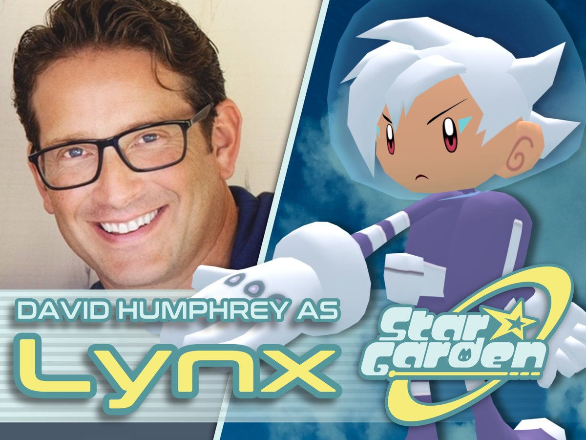 David Humphrey beside Lynx, announcing his role as Lynx in Star Garden