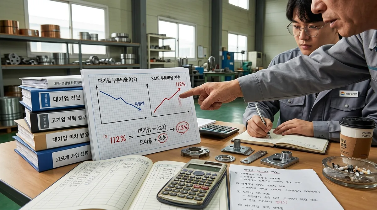 평균 부채비율로 본 대중소기업 재무 양극화