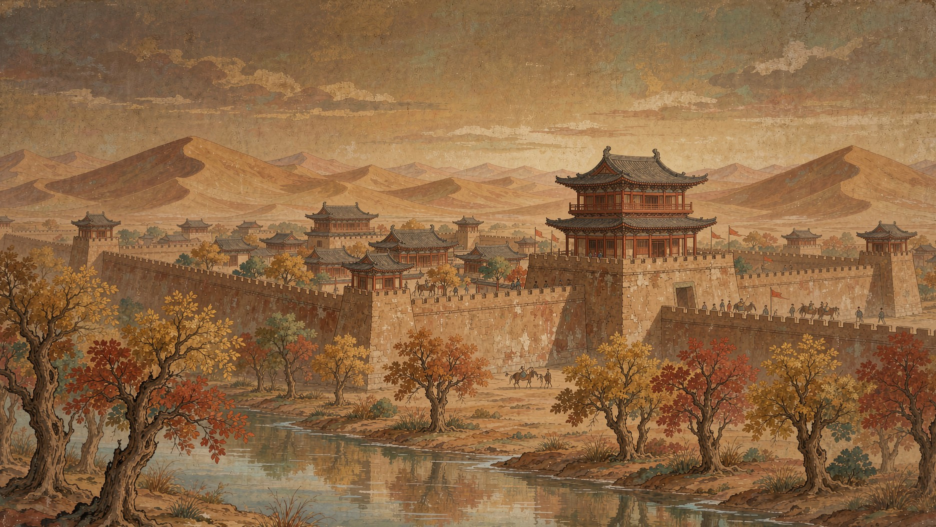 唐代沙州城郭与敦煌绿洲全景