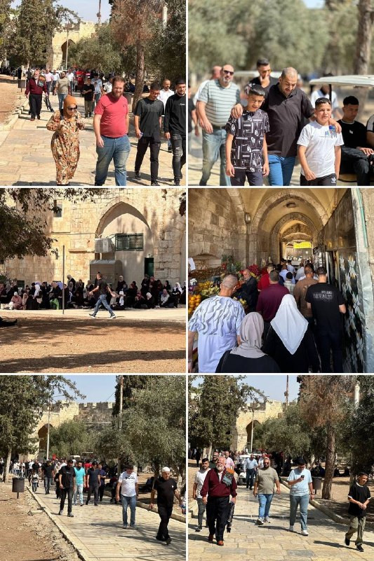 صور| توافد المصلون لأداء صلاة الجمعة في المسجد الأقصى المبارك....
