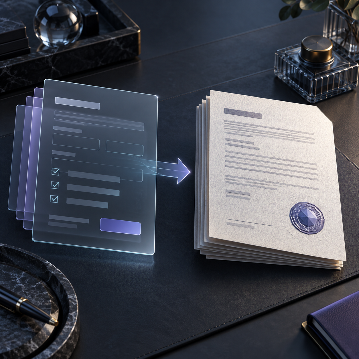 Flattened PDF form preserved as a stable client record
