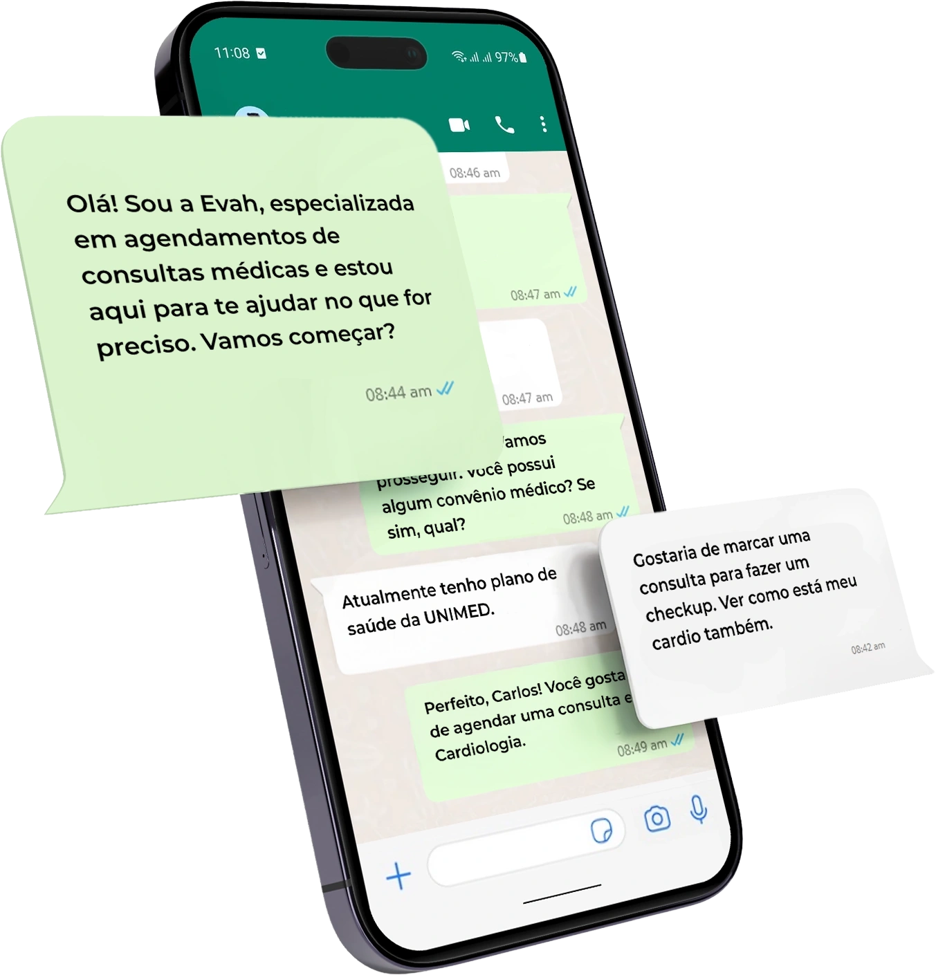 Automação de WhatsApp e Confirmações App Health
